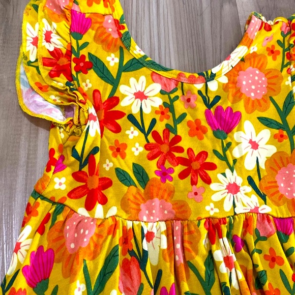 ☀️ Little Sleepies Sunny Garden 4T short sleeve twirl dress - Picture 2 of 4